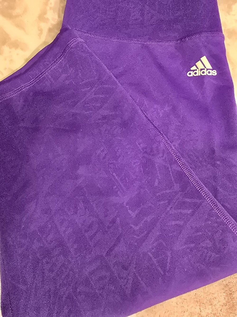 adidas climate 3/4 length legging womans dark lilac purple, large